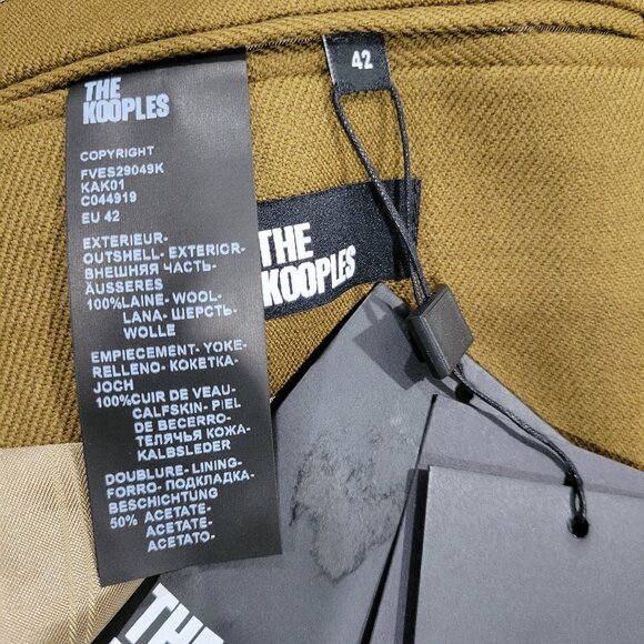 The Kooples Wool Leather Suit Jacket FR 42 US 10 NWT - Picture 14 of 14